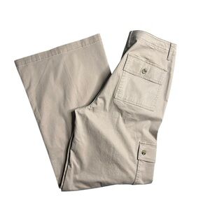 a.n.a Highest Rise Wide Leg Cargo Pants Women’s Size‎ 12 Taupe Khaki Utility